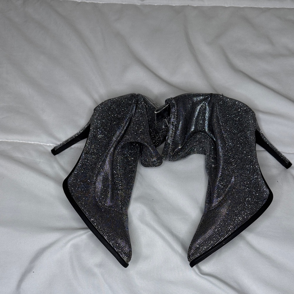 Forever 21 Black and Silver Heeled Boots